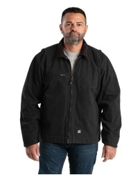 Berne Apparel J374 Men's Highland Washed Gasoline Jacket – 12 oz. Super-Duty 100% Cotton Sanded Duck with Heavyweight Polyester Fleece Lining | Corduroy Collar | LEED-Certified Factory