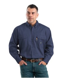Berne Apparel FRSH10 Men's Flame-Resistant Button-Down Work Shirt – 7 oz. 88/12 Cotton/Nylon FR Twill Men's FR Button-Down Work Shirt | ASTM F1506, NFPA 70E, NFPA 2112, OSHA 1910.269