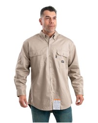 Berne Apparel FRSH10T Men's Tall Flame-Resistant Button-Down Work Shirt – 7 oz. 88/12 Cotton/Nylon FR Twill | ASTM F1506, NFPA 70E, NFPA 2112, OSHA 1910.269 | Tall LT–2XLT