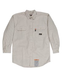 Berne Apparel FRSH21T Men's Tall Flame-Resistant Plaid Work Shirt – 7 oz. 100% FR Twill Men's Tall FR Plaid Button-Down Collar Work Shirt | ASTM F1506, NFPA 70E, NFPA 2112, OSHA 1910.269