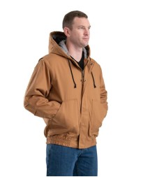 Berne Apparel FRHJ01T Men's Tall Flame-Resistant Hooded Jacket – 10 oz. 88/12 Cotton/Nylon FR Duck | ASTM F1506, NFPA 70E, NFPA 2112, OSHA 1910.269 Certified | Tall LT–4XLT