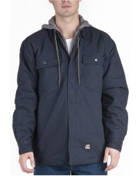 Berne Apparel SH68 Men's Throttle Hooded Shirt Jacket – 8 oz. 100% Cotton Duck with Medium-Weight Insulation | Three-Piece Hood | Hook & Loop + Nylon Zipper Front
