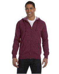 econscious EC5680 Unisex Heathered Full-Zip Hooded Sweatshirt – 7 oz. 55/45 Organic Cotton/Recycled Polyester Heathered Fleece | YKK Brass Zipper | Drawstring | 2x1 Cotton/Spandex Rib