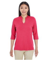 Devon & Jones DP188W Perfect Fit™ Tailored Open Neckline Top – Women’s 5 oz. Cotton/Modal/Spandex 3/4-Sleeve Top | XS–3XL