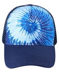 Colortone CD9200 Tie-Dyed Trucker Cap - 40/60 Cotton/Polyester Sublimated Front 5-Panel Structured Mid-Profile Snapback | One Size