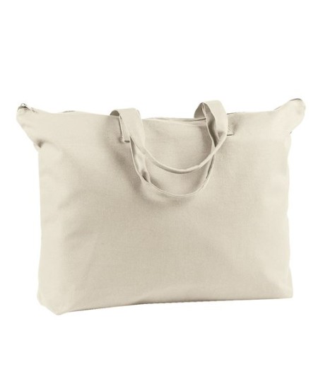 BAGedge BE009 Canvas Zippered Book Tote – 12 oz. 100% Cotton Zippered Tote with Internal Pocket | One Size