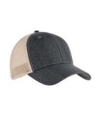 Big Accessories BA540P Women's Ponytail Cap – 100% Polyester Linen Front + Soft Mesh Back | 6-Panel | Ponytail Opening at Crown | Snapback | Women's Sport Trucker