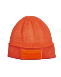 Big Accessories BA527 Patch Beanie – 100% Acrylic Thin Rib Knit Double-Layer Beanie with Cotton Twill Cuff Patch | 8