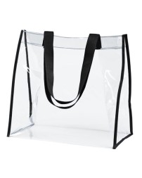 BAGedge BE252 Clear PVC Tote – Clear PVC Body with Contrast Handles & Binding, 12