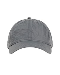 Big Accessories BA715 Crinkle Nylon Cap – 100% Nylon Unstructured 6-Panel Cap | Crinkle Texture | Curved Bill | Webbing Strap with Technical Buckle | One Size