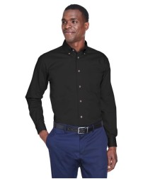 Harriton M500 Men's Easy Blend Twill Shirt – 4.6 oz. 55/45 Cotton/Polyester Twill Long-Sleeve Dress Shirt | XS–6XL