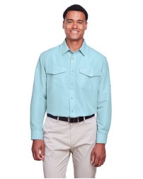 Harriton M580L Men's Key West Performance Staff Shirt – 3.5 oz. 100% Polyester Ripstop Long-Sleeve | XS–5XL