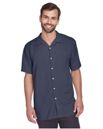 Harriton M570 Men's Bahama Cord Camp Shirt – 66/34 Rayon/Polyester Bedford Cord Short-Sleeve Camp Shirt | S–4XL