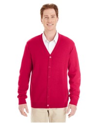 Harriton M425 Men's Pilbloc V-Neck Button Cardigan Sweater – 11.8 oz. 100% Acrylic Jersey Knit Cardigan | XS–6XL