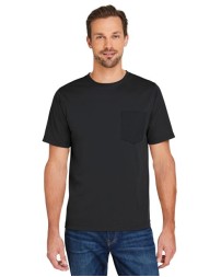 Harriton M118 Charge Snag and Soil Protect T-Shirt – Unisex 4.5 oz. 100% Polyester Pique Tee with Pocket | XS–5XL