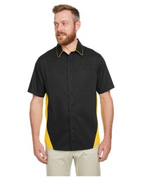 Harriton M586 Men's Flash IL Colorblock Shirt – 4.5 oz. 55/45 Cotton/Polyester Twill Colorblock Work Shirt | S–6XL