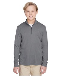 Team 365 TT31HY Youth Zone Sonic Heather Quarter-Zip Pullover – 3.5 oz. Sonic Heather Polyester | S–XL