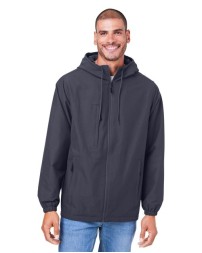 Harriton M73 Unisex Flex Twill Hooded Jacket – 6 oz. 94/6 Nylon/Spandex Twill Water-Repellent Hooded Jacket | XS–5XL