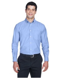 Harriton M600 Men's Oxford Shirt – 4 oz. 65/35 Cotton/Polyester Long-Sleeve Oxford Dress Shirt | XS–6XL