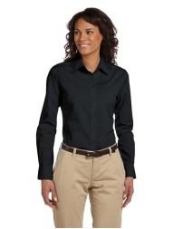 Harriton M510W Women's Essential Poplin Shirt – 3.1 oz. 65/35 Polyester/Cotton Poplin Women's Long-Sleeve Shirt