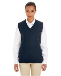 Harriton M415W Women's Pilbloc V-Neck Sweater Vest – 11.8 oz. 100% Acrylic Jersey Knit Anti-Pill Sweater Vest | XS–3XL