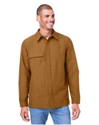 Harriton M72 Unisex Flex Twill Overshirt Jacket – 6 oz. 94/6 Nylon/Spandex Twill Water-Repellent Overshirt