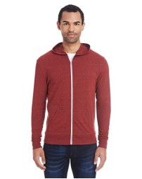 Threadfast Apparel 302Z Unisex Triblend Full-Zip Lightweight Hooded Sweatshirt – 4.1 oz. Triblend | XS–2XL
