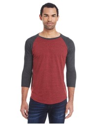 Threadfast Apparel 302G Unisex Triblend Three-Quarter Sleeve Raglan T-Shirt – 4.2 oz. 50/38/12 Recycled Poly/Cotton/Rayon | XS–3XL