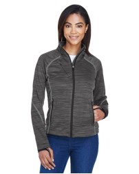 North End 78697 Women's Flux Mélange Bonded Fleece Jacket – 7.4 oz. 100% Polyester Mélange Jersey Bonded Fleece Women's Full-Zip | XS–3XL