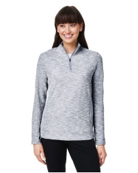 North End NE415W Women's Eclipse Jacquard Quarter-Zip Pullover – 5 oz. 60/40 Cotton/Recycled Polyester | Women's