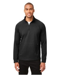 North End NE200 Men's Rhythm Waffle Quarter-Zip Pullover – 8 oz. 60/40 BCI Cotton/Polyester, UPF 50+, Hand Pockets