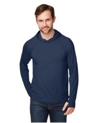 North End NE105 Unisex JAQ Stretch Performance Hooded Long Sleeve T-Shirt – 5.3 oz. 69/26/5 Poly/Lyocell/Spandex