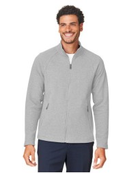 North End NE727 Men's Spirit Textured Full-Zip – 8 oz. 64/31/5 BCI Cotton/Recycled Poly/Spandex Textured Knit, UPF 40+
