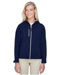 North End 78166 Women's Prospect Two-Layer Fleece Bonded Soft Shell Hooded Jacket – 7.5 oz. 96/4 Polyester/Spandex Hooded Soft Shell | S–3XL