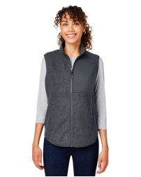 North End NE714W Women's Aura Sweater Fleece Vest – 11 oz. 100% Polyester Boucle Sweater Fleece | Women's