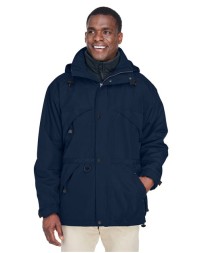 North End 88007 Men's 3-in-1 Parka Jacket with Dobby Trim – 3.5 oz. 100% Nylon Taslan Shell with Dobby Trim + 9 oz. Polyester Fleece Inner | XS–5XL