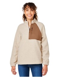 North End NE713W Women's Aura Sweater Fleece Quarter-Zip – 11 oz. 100% Polyester Boucle Sweater Fleece | Women's