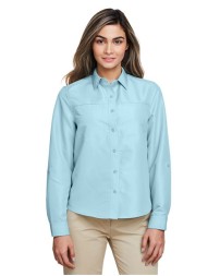 Harriton M580LW Women's Key West Performance Staff Shirt – 3.5 oz. 100% Polyester Ripstop Long-Sleeve | XS–3XL