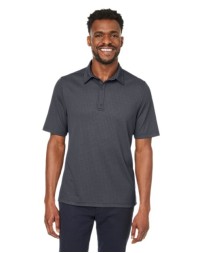 North End NE102 Men's Replay Recycled Pique Polo – 4 oz. 100% Recycled Polyester, Embossed Interlock, Metal Snap