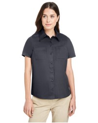 Harriton M585W Women's Advantage IL Short Sleeve Dress Shirt – 4.5 oz. 55/45 Cotton/Polyester Twill | XS–3XL