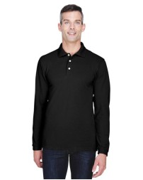 Harriton M265L Men's Easy Blend Long Sleeve Polo – 5.6 oz. 65/35 Polyester/Cotton Pique Long-Sleeve Polo | XS–4XL