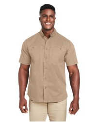 Harriton M585 Men's Advantage IL Short Sleeve Work Shirt – 4.5 oz. 55/45 Cotton/Polyester Twill | S–5XL