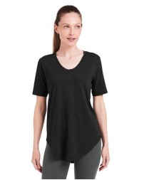 TASC Performance TW668S Women's Longline T-Shirt – 4.9 oz. Organic Cotton Bamboo Slubbed Jersey | XS–2XL