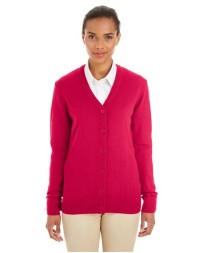 Harriton M425W Women's Pilbloc V-Neck Button Cardigan Sweater – 11.8 oz. 100% Acrylic Jersey Knit Women's Cardigan | XS–3XL