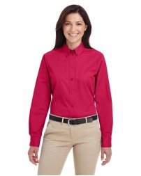 Harriton M581W Women's Foundation Cotton Twill Shirt with Teflon – 6.05 oz. 100% Cotton Twill Women's Shirt | XS–3XL