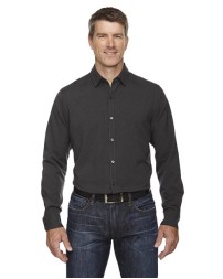 North End 88802 Men's Mélange Performance Shirt – 2.9 oz. 100% Polyester Mechanical Stretch, Hidden Button-Down Collar