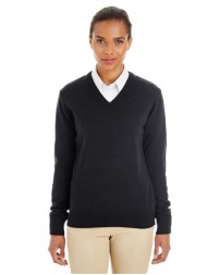 Harriton M420W Women's Pilbloc V-Neck Sweater – 11.8 oz. 100% Acrylic Jersey Knit Anti-Pill Pullover Sweater | XS–3XL