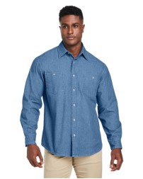 Harriton M540 Unisex Denim Shirt Jacket – 6.5 oz. 100% Cotton Denim Shirt Jacket with Jersey Lining | XS–4XL
