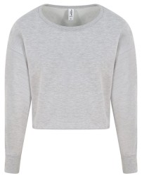 AWDis JHA035 Women's Cropped Pullover Sweatshirt – 8.3 oz. Relaxed Drop-Shoulder Crew Neck Sweatshirt | XS–XL