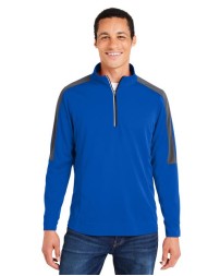 CORE365 CE404 Men's Market Snag Protect Mesh Colorblock Quarter-Zip Pullover – 4 oz. Polyester Birdseye Mesh | S–5XL